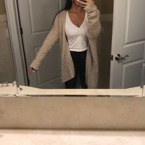 beige cardigan